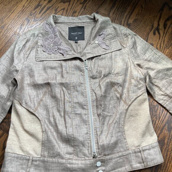 TRICOT CHIC Linen Jacket size 12 US - Picture 5 of 16